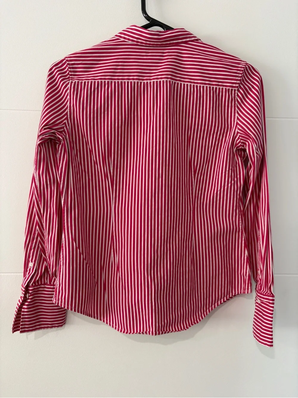 Ralph Lauren Girls Hot Pink & White Stripe Button-Up Shirt